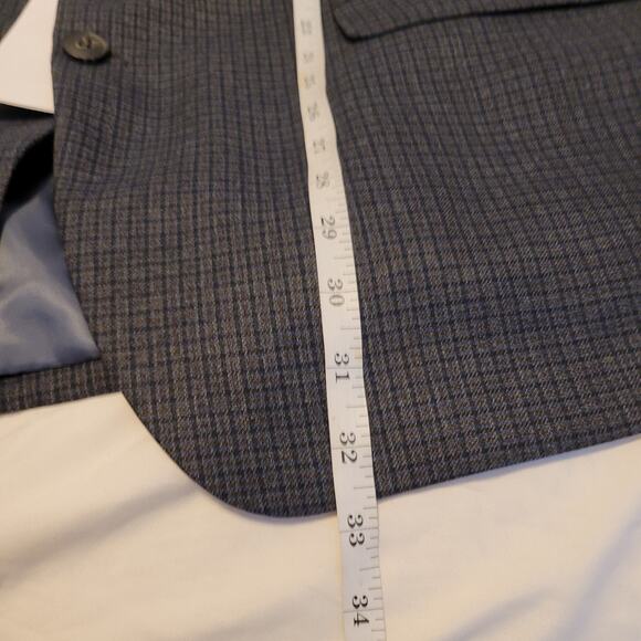 Haggar Blazer Mens 48L Navy Plaid Tailored Sport Coat Jacket Career Business New - Picture 14 of 16